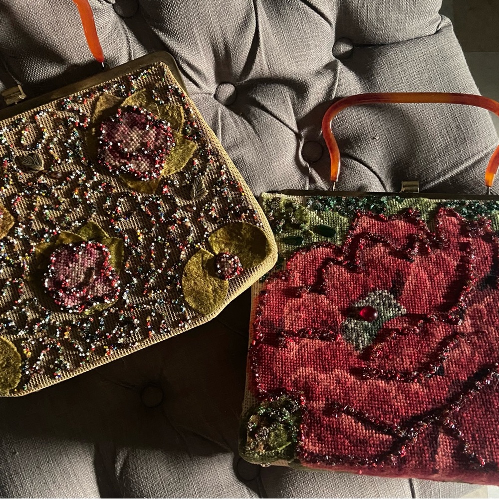 Vintage Soure New York Floral  Handbags Lot of 2